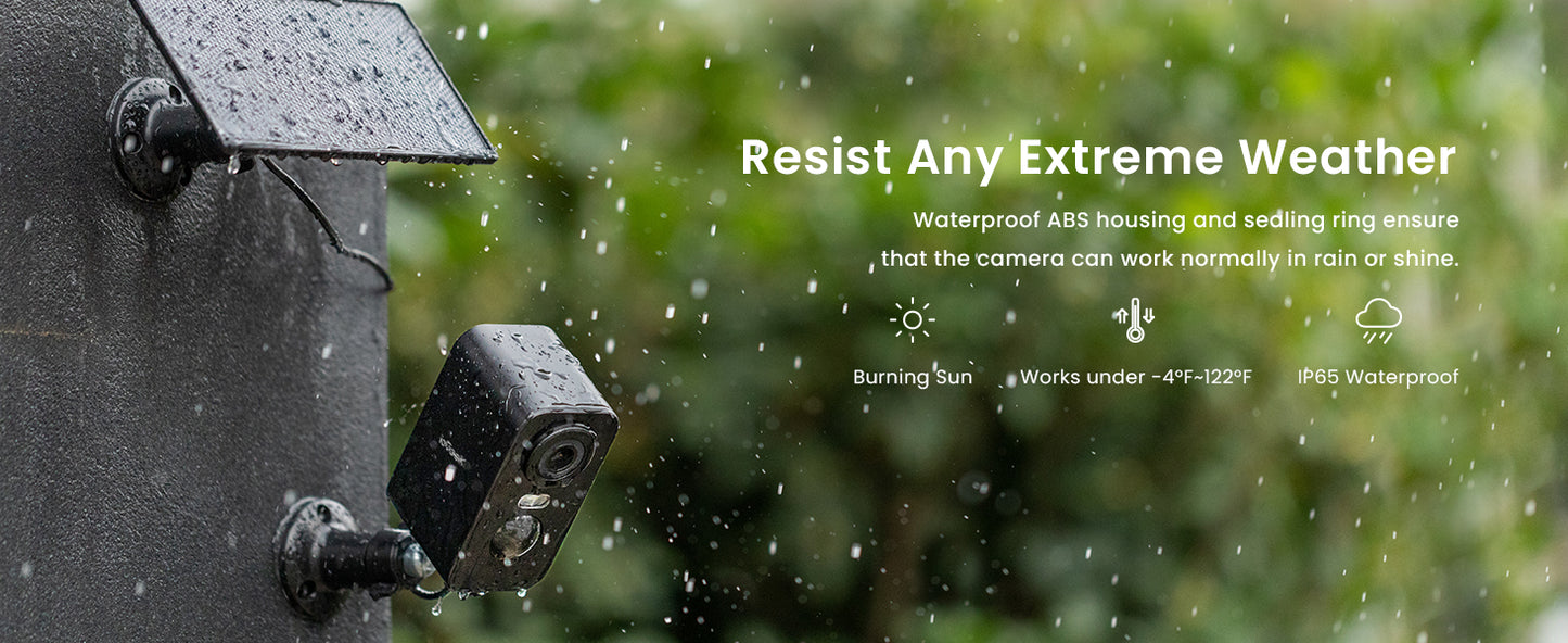 2K 3MP WiFiSolar Security Camera Outdoor Wireless, Color Night Vision,Motion Detection
