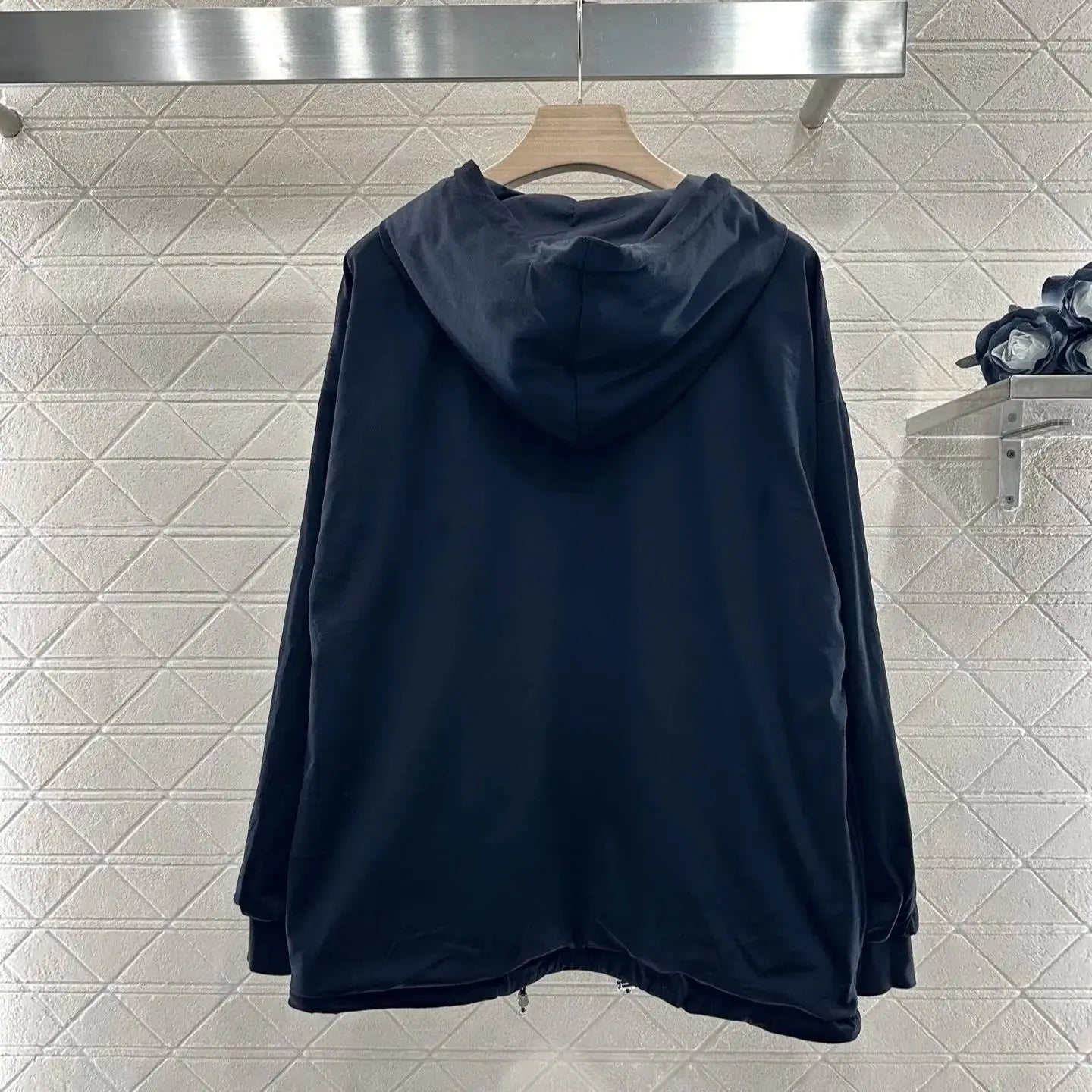 2025 New Product, reversible Hooded Jacket,Nylon Cotton Material Reversible Hooded Drawstring Jacket