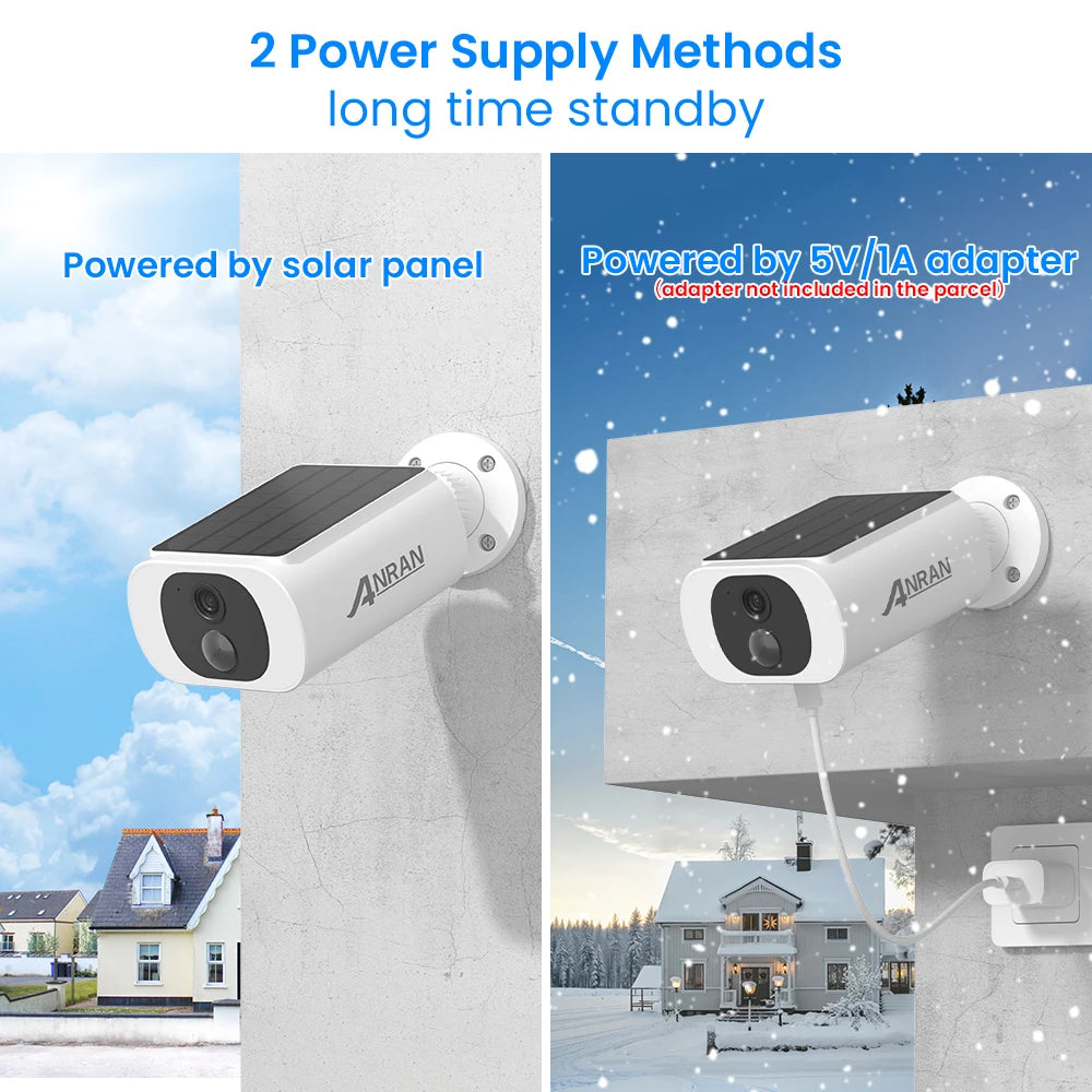 2/3/4 PCS Wireless WIFI Camera 2.4G 3MP Battery Solar SecurityFlood Color Night Vision Local Alarm