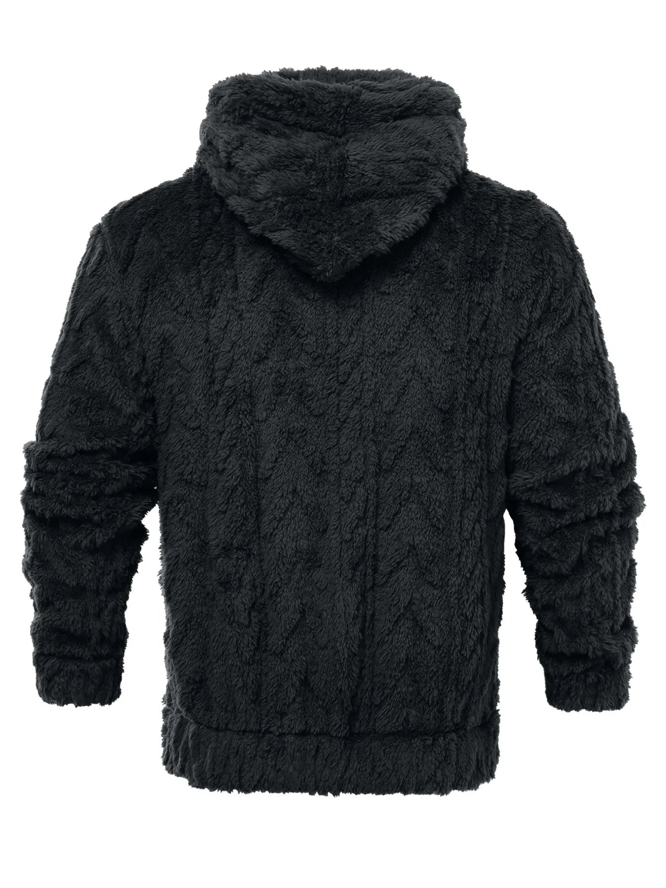 Men's letter drawstring hooded jacket, jacquard velvet fabric, soft,comfortable, double pocket