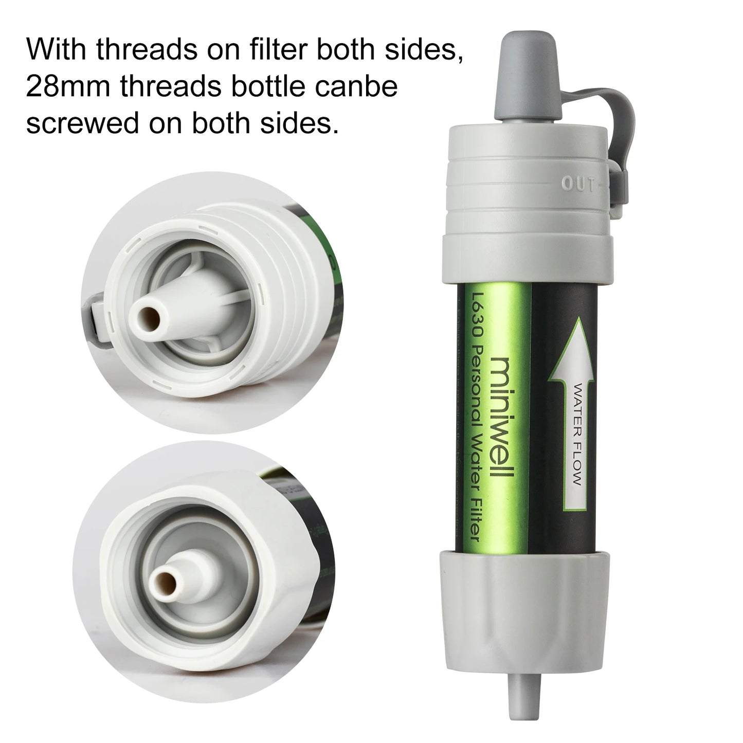 miniwell water purifier & straw filter survival emergency kit for hiking,camping,survival,emergency