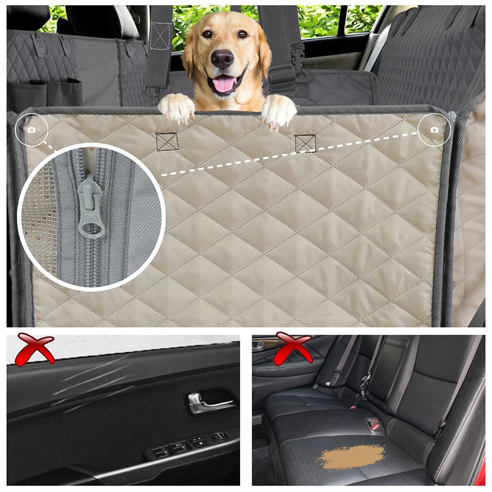 Dog Car Seat Cover Waterproof Pet Hammock Car Rear Back Seat Protector Mat Safety