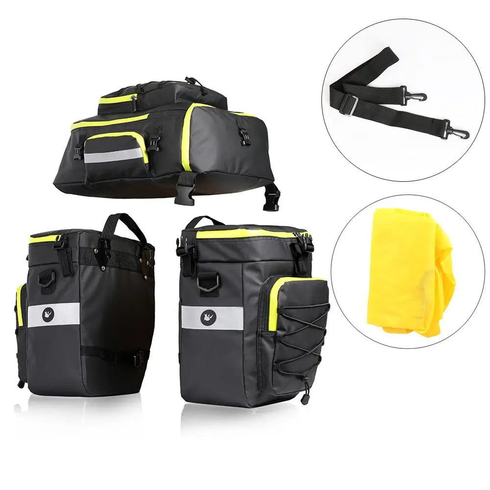 Rhinowalk Bike Trunk Bag 3 in 1 Big Capacity, Double Side Rear Rack Seat, city,travel,mountain