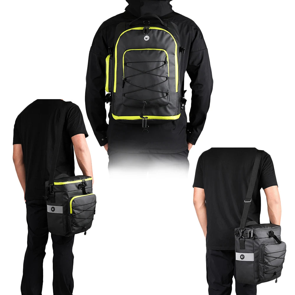 Rhinowalk Bike Trunk Bag 3 in 1 Big Capacity, Double Side Rear Rack Seat, city,travel,mountain