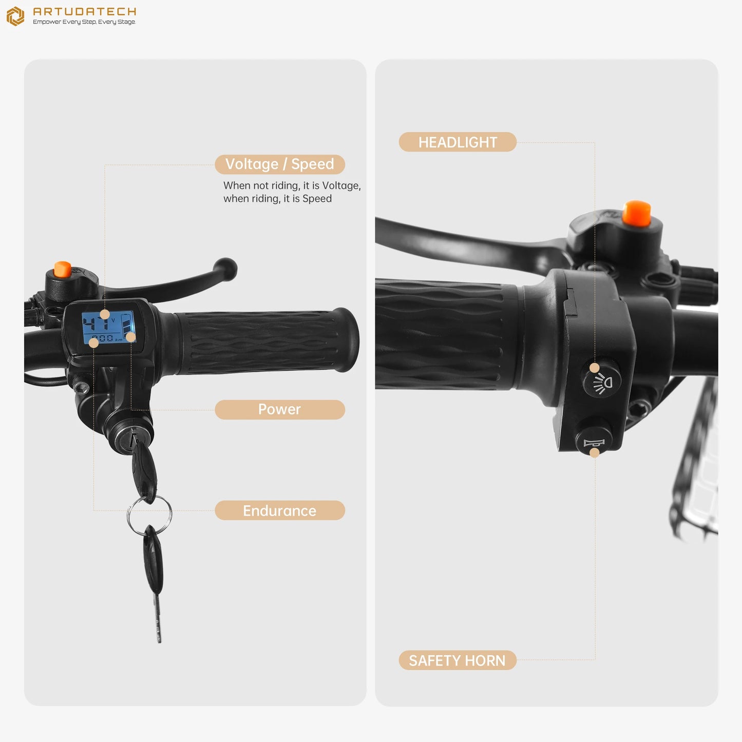 Artudatech 500W 48V 13A Electric Snow Tricycle 3 wheel e-bike 4.0 Fat Tire Tricycle