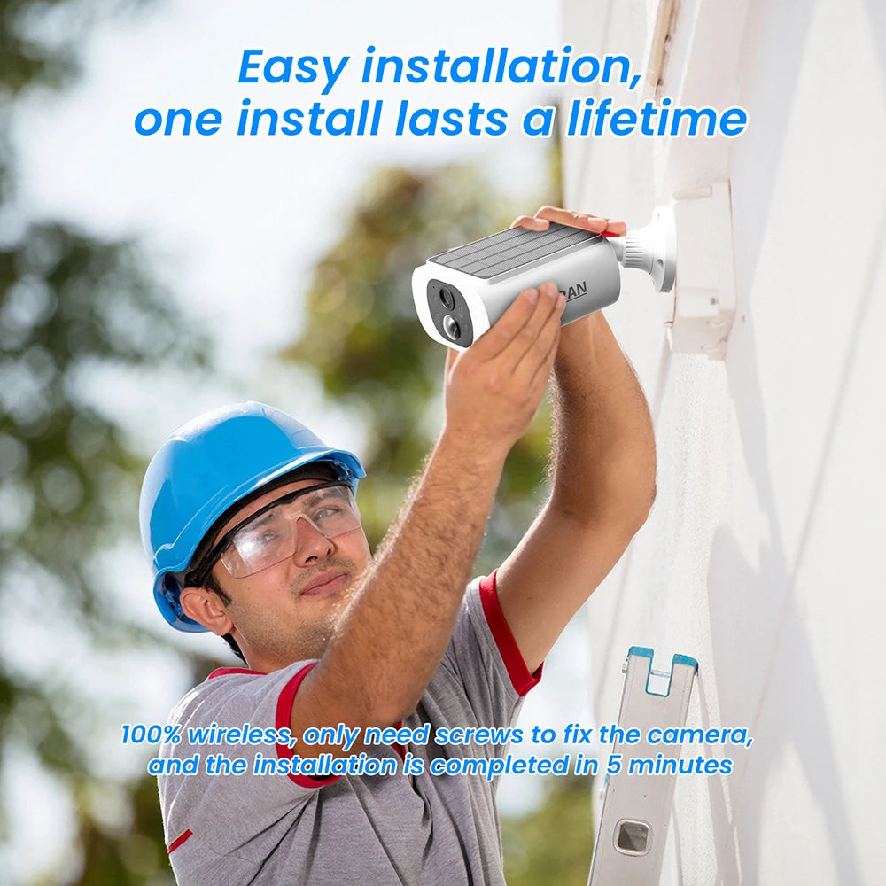 2/3/4 PCS Wireless WIFI Camera 2.4G 3MP Battery Solar SecurityFlood Color Night Vision Local Alarm
