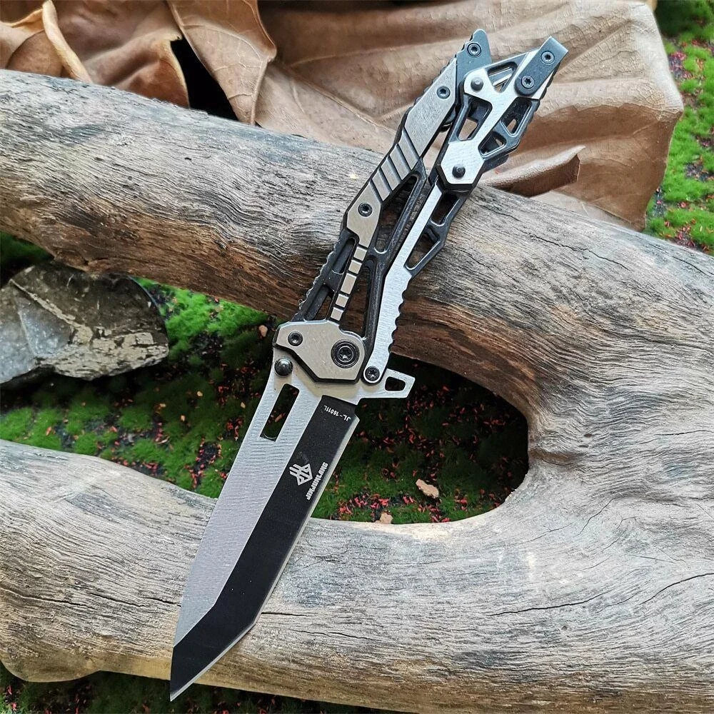 All-steel Mechanical Stainless Steel Folding Knife, Suitable for Camping Use