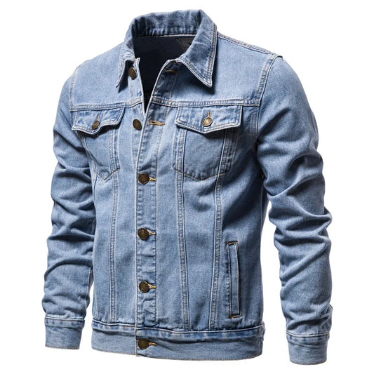 New Autumn Men's Casual Workwear Jeans Jacket Loose Casual Versatile Youthful Male
