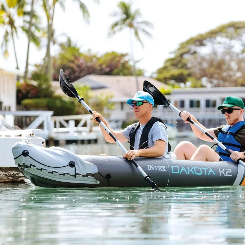 2 Person Inflatable Kayak, Accessory Kit, 86Inch Oars,Air Pump, Carry Bag