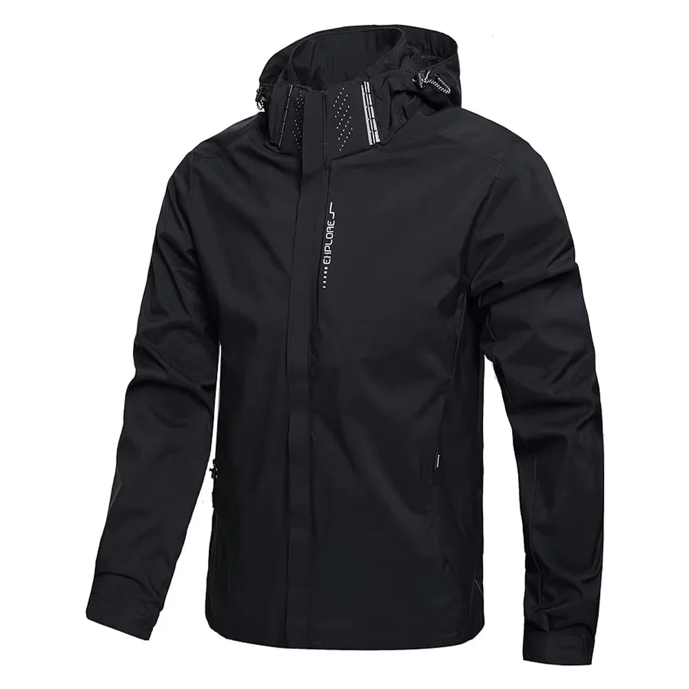 Men's Waterproof Rain Jacket Lightweight Outer Hooded Outdoor Hiking Windproof Jacket Climbing