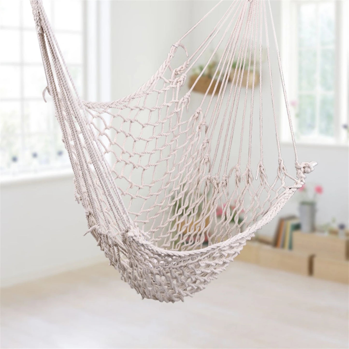 Nordic Style White Hammock Out-indoor Garden Dormitory Bedroom Hanging ChairSwinging Single Safety