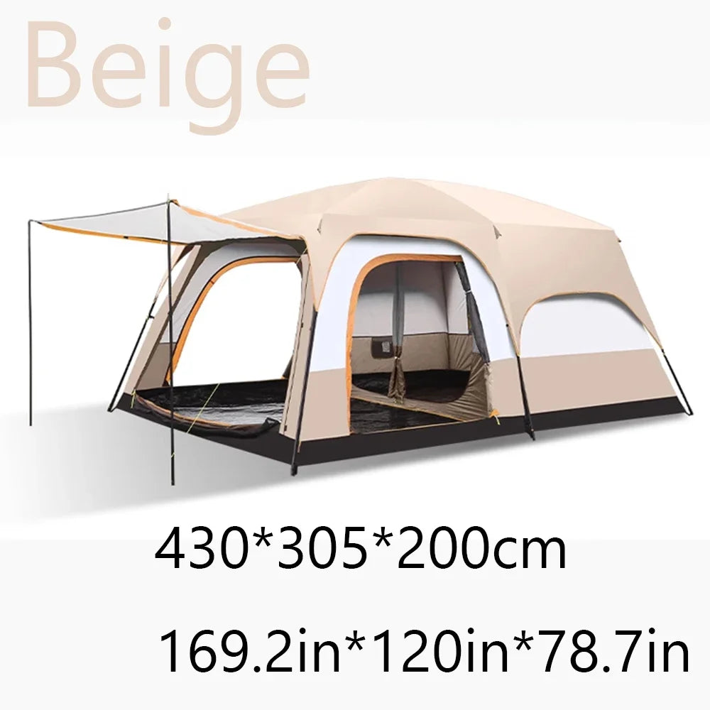 Large Family Tent 8-12 Person 2 Room Windproof, Sun Protection bug Net, Instant ,4 Season