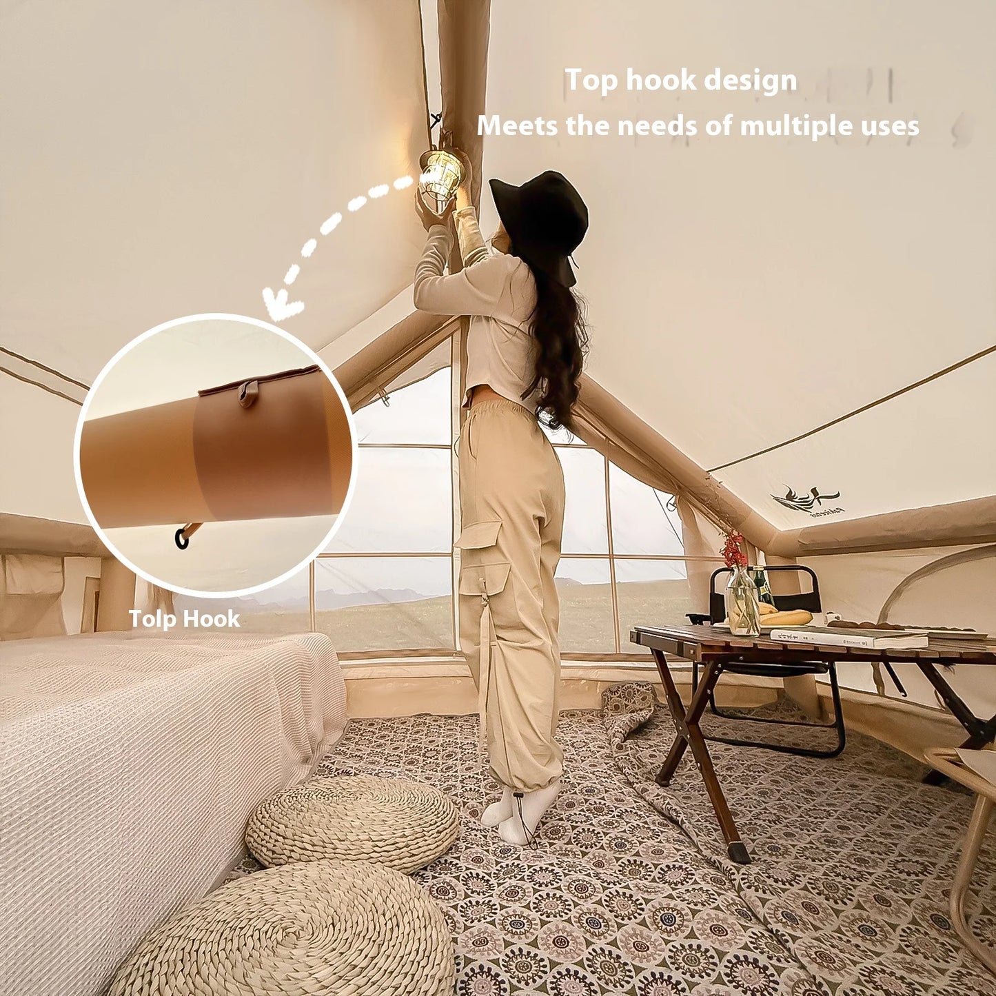Inflatable Tents Camping, Luxury, Inflatable, Stove Plug, 4/6/8 Person Family Camping