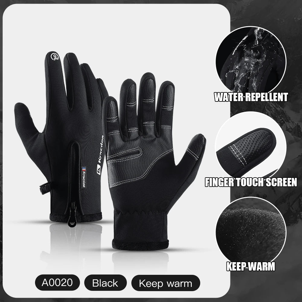 Cycling Gloves Touchscreen Full Finger Winter, Waterproof Guantes Bike Skiing Motorcycle Riding,etc