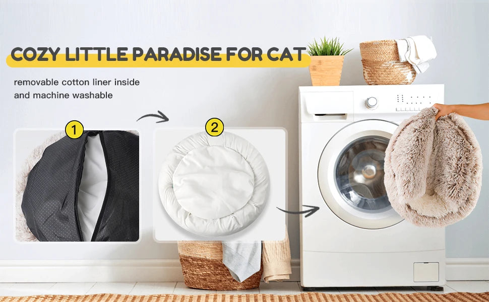 25'' Pet Cat /Dog Bed Nest Soft Comfortable Semi-enclosed Cat NestPet house
