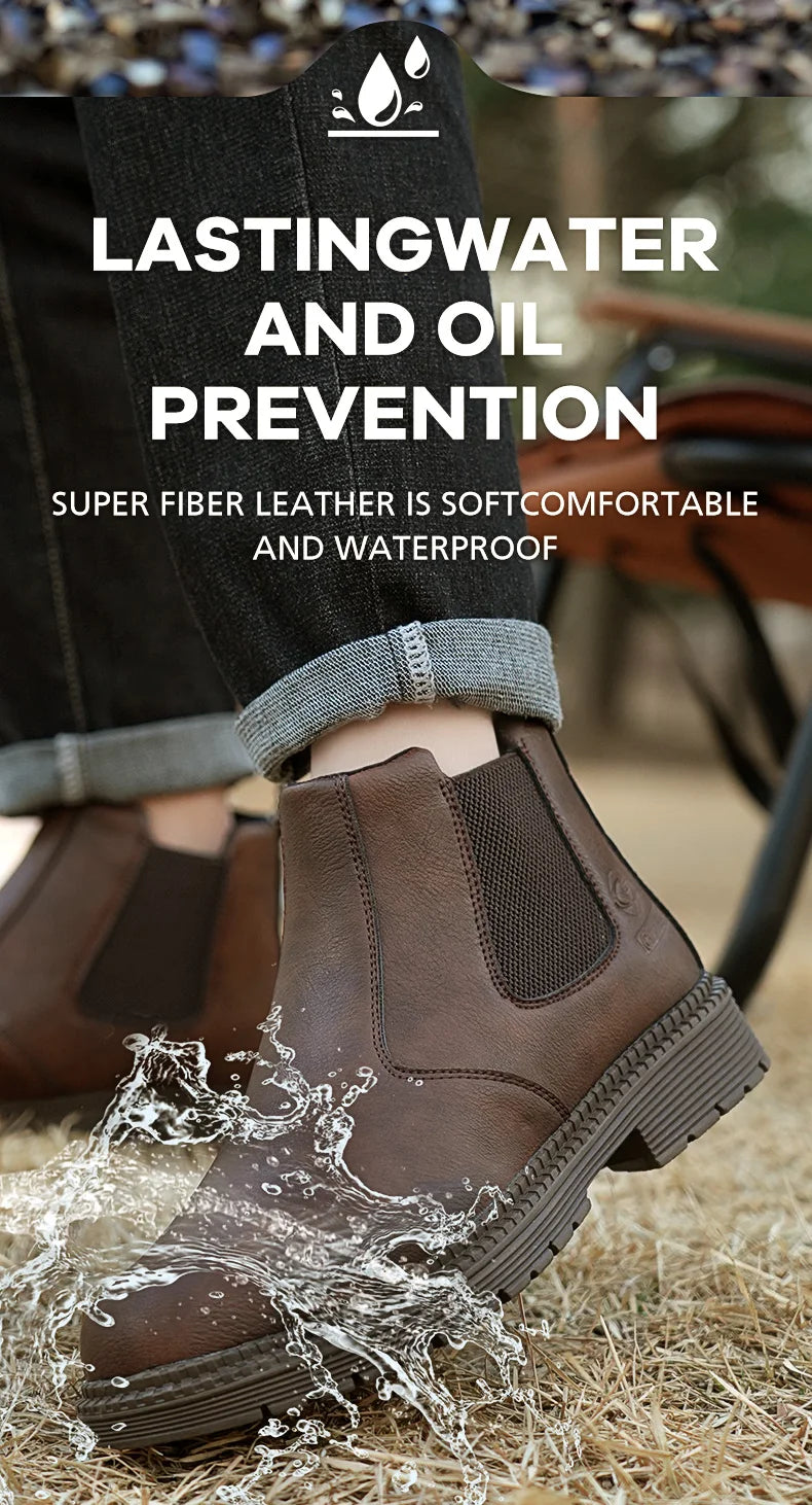 Anti-smash and anti-puncture work shoes high top four seasons safety shoes