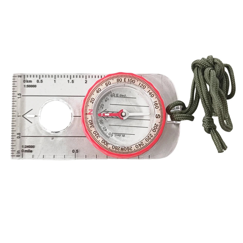 2-5PCS Luminous Compass Shockproof Waterproof Travel Tools High Accuracy, Magnifier for Survival