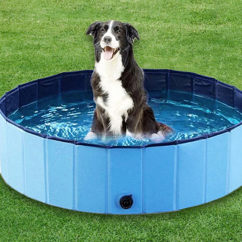 Dog Swimming Pool & Pool Cover Portable Plastic Grooming Tub scratch Resistance