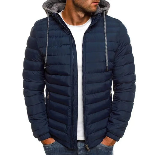 2024 Autumn And Winter Male Loose Overcoat Casual Sportswear Fashion Hooded Warm Zipper Jacket