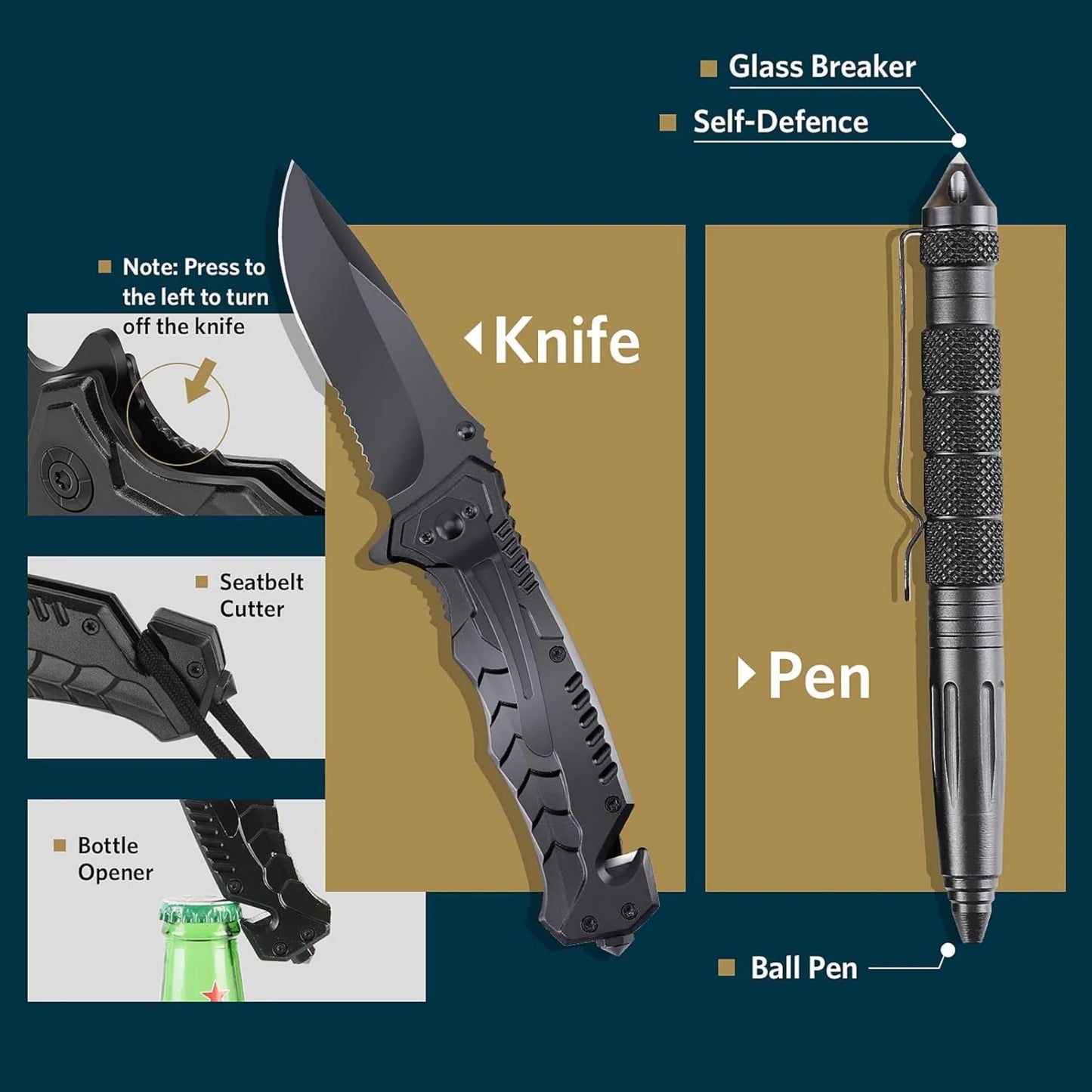 Survival pack, 13 integrated survival equipment, tactical tools, camping, hiking, hunting, outdoor
