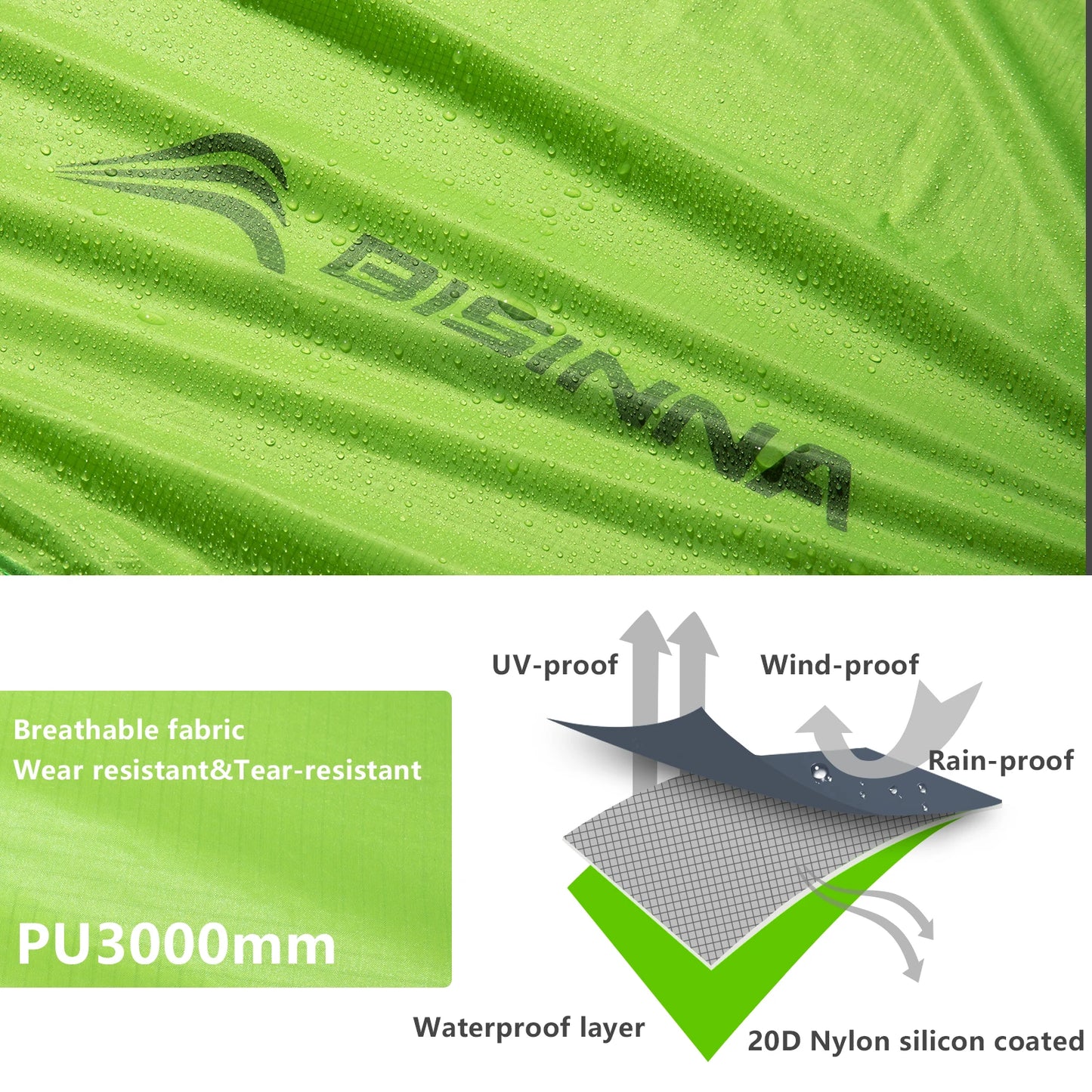 2 Person Ultralight Camping Tent 20D 380T Nylon Double Layer Waterproof Backpacking with free mat