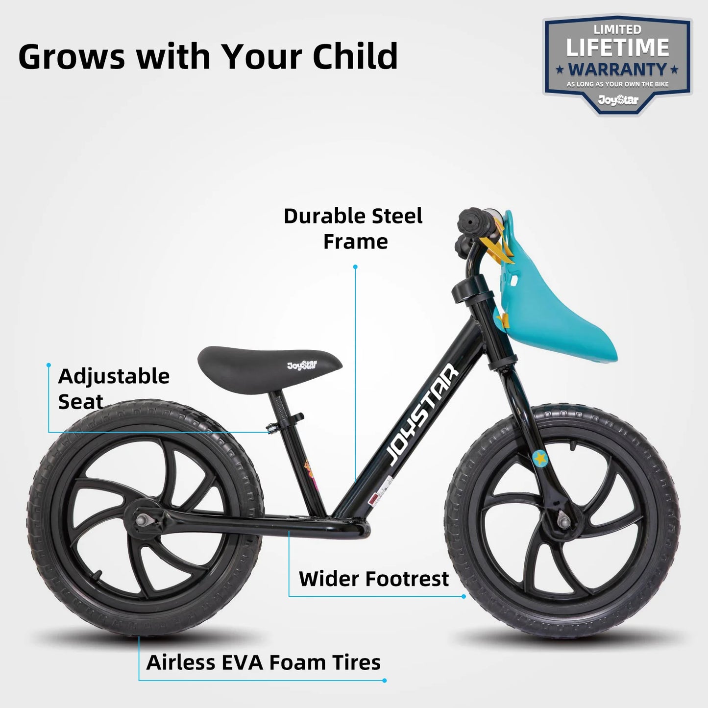 12/14 Inch Kids Balance Bike,18months-5 Years, Lightweight Balance Bikes, Footrest and Handlebar