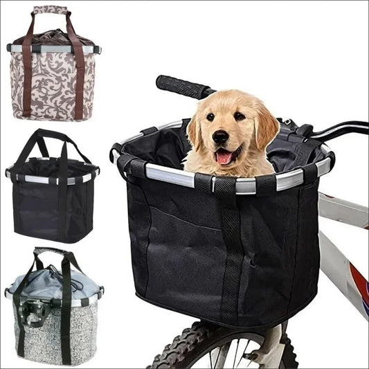 Bicycle Handlebar Basket Small Pet/Dog, 2in1 Detachable Cycling Hanging 5KG basket