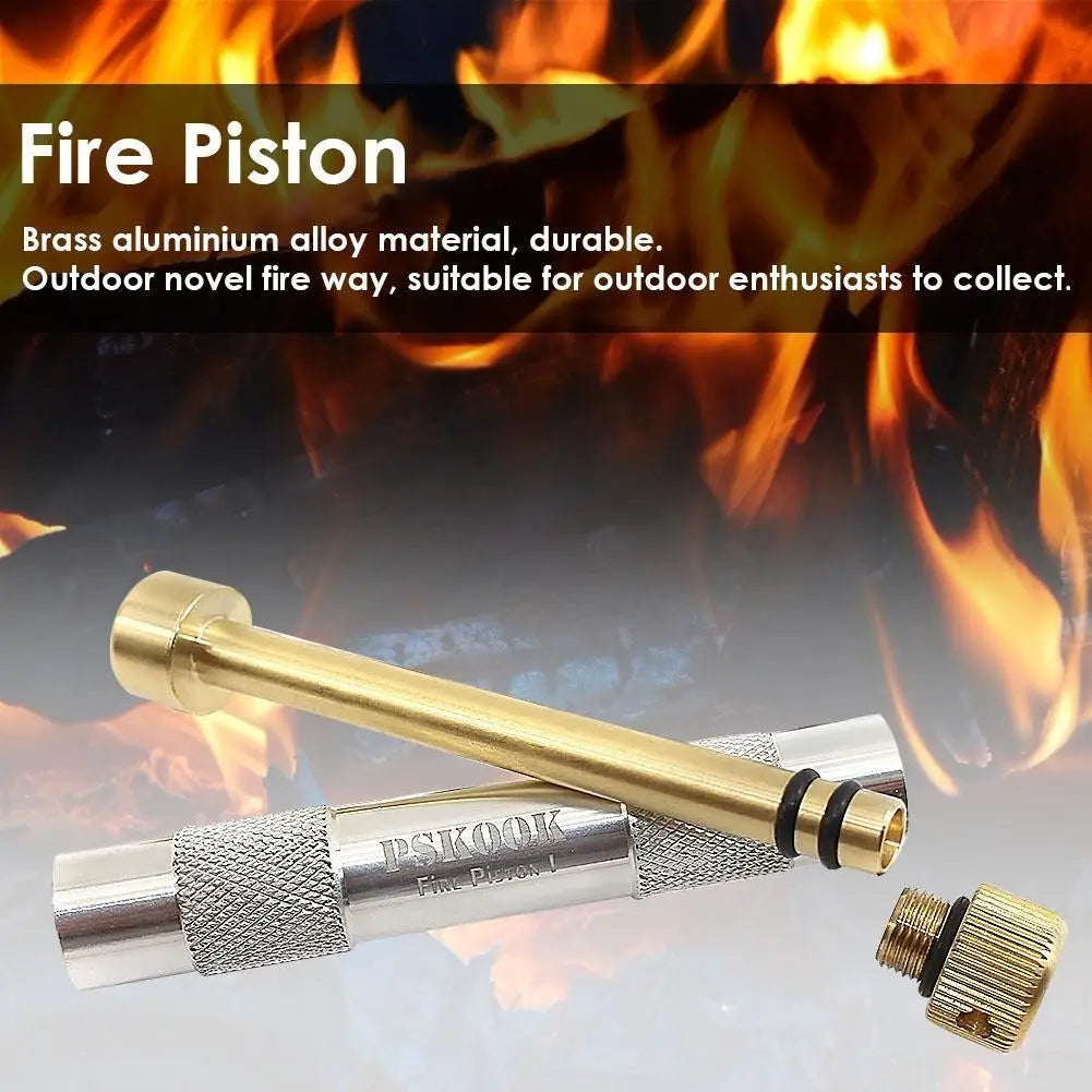 Brass Camping Fire Tube Portable Air Compression Emergency Fire Pipes Survival Tool,Hiking