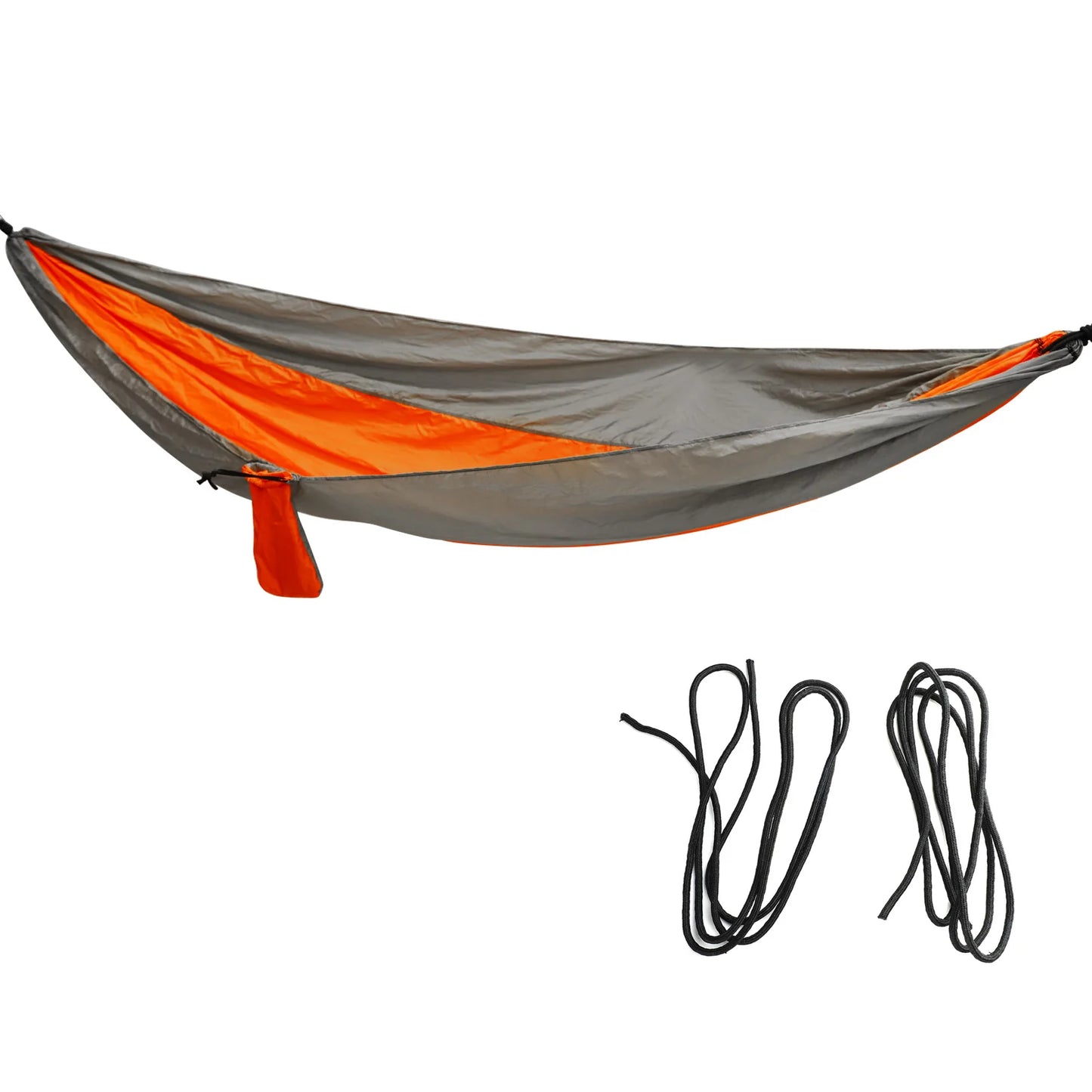 Camping Hammock with Tie Rope Widened Hanging Swing for Indoor Outdoor Camping Silver Gray Orange