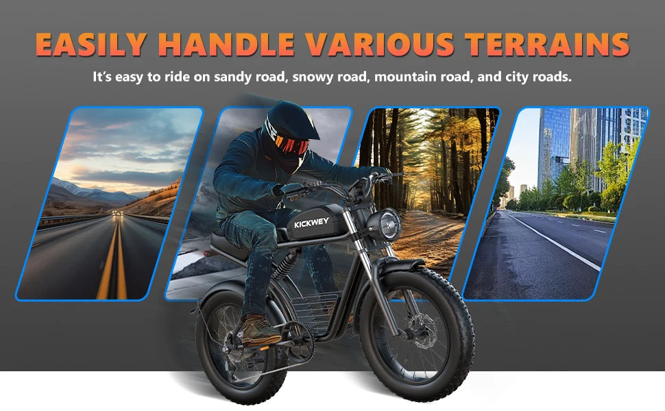 K7 E-bike 1500W Motor 48V 23AH ,20 Inch Fat Tire 32MPH 7-Speed Mountain electric bike