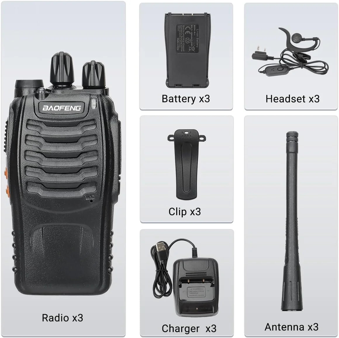 3/6PCS Walkie Talkie Wireless Copy Frequency UHF Long Range High Power Upgraded VOX Ham Two Way