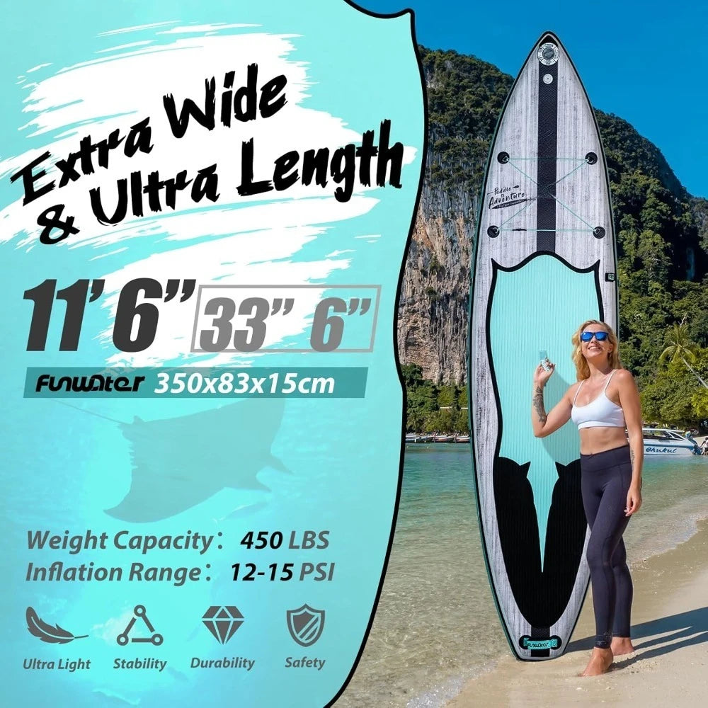 Inflatable Stand Up Paddle Board 10'/10'6"/11'/11'6"  Adults & Youth, with Wide Stable,Comfort