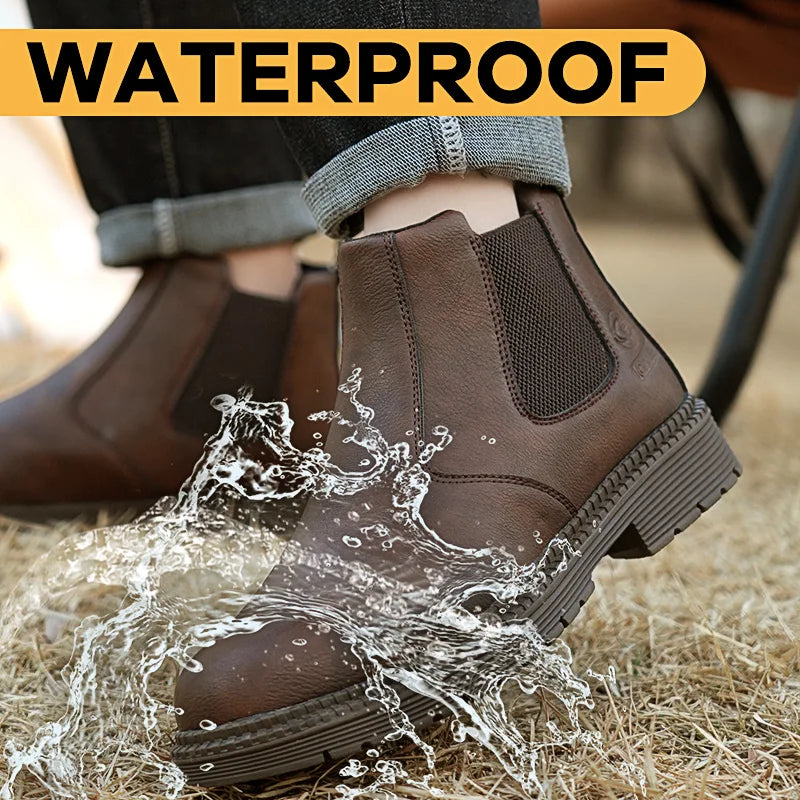 Anti-smash and anti-puncture work shoes high top four seasons safety shoes