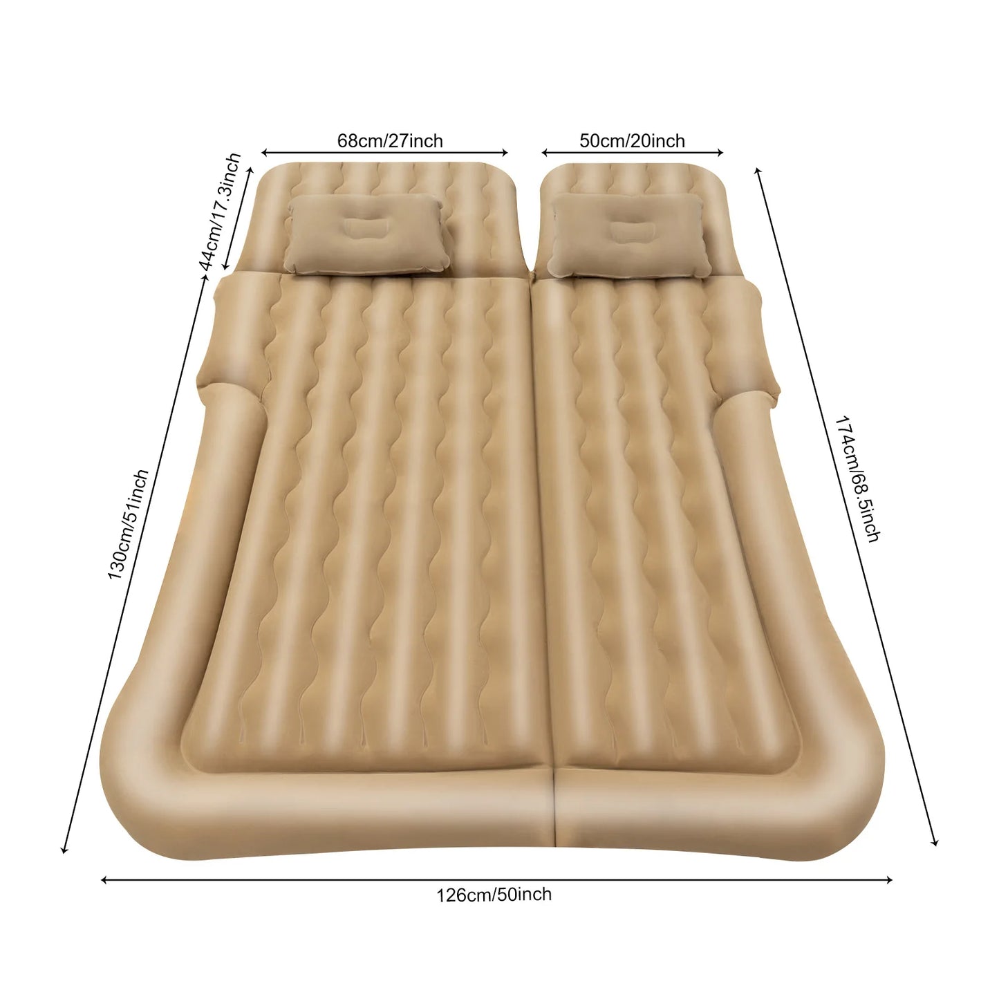 SUV Air Mattress w/ Air Pump, for Trunk, Camping Bed Cushion Travel Back Seat Sleeping Bed