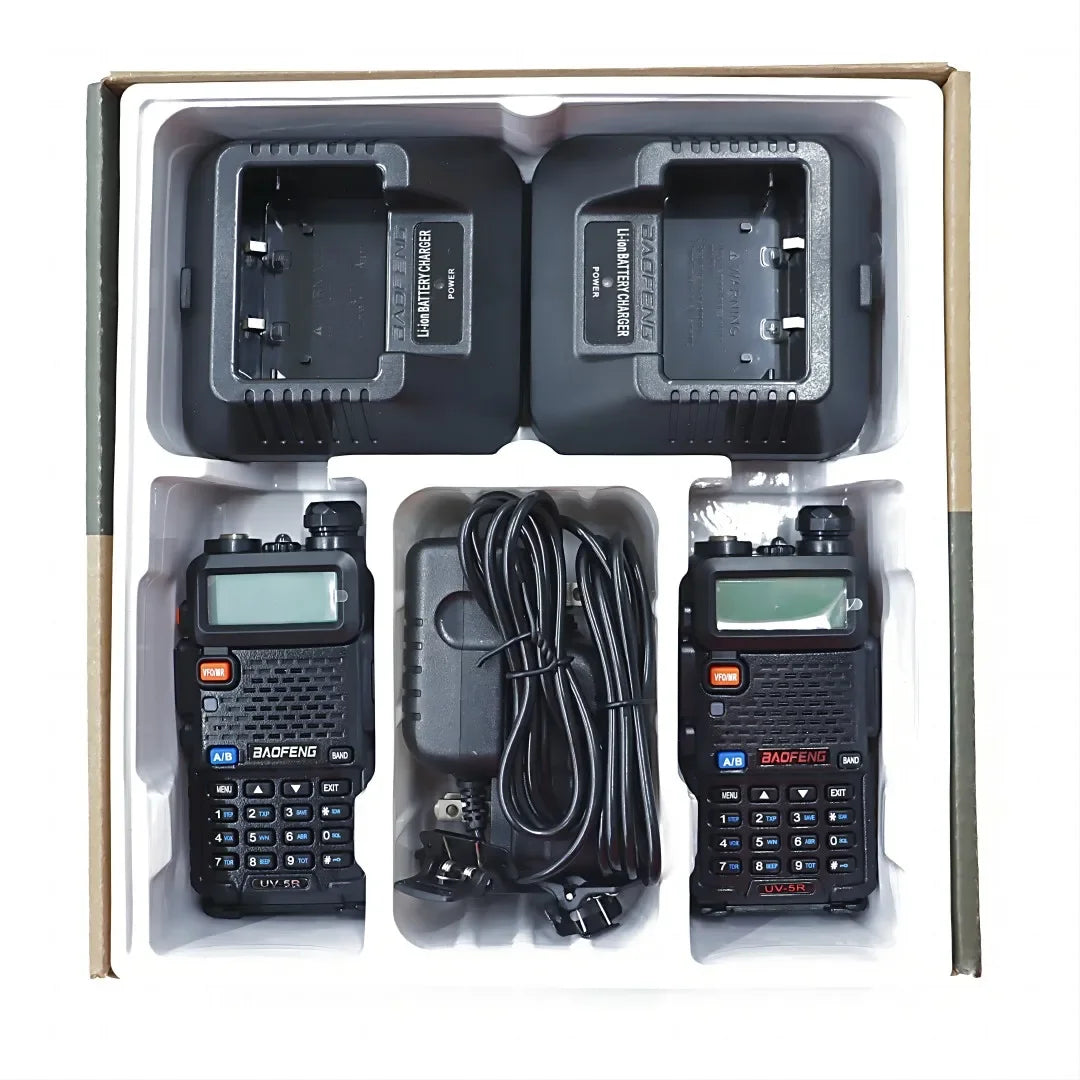 2pcs BAOFENG UV-5R 5W 8W High Power Dual Band Two Way Radio Long Range Handheld Talkies For Hunting