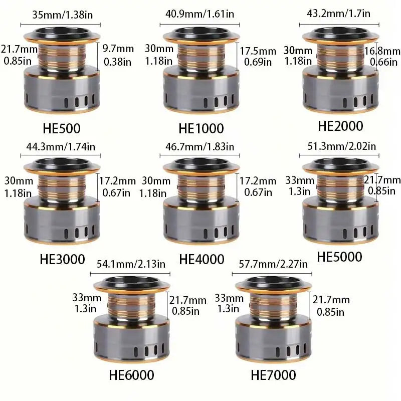 1 Piece Two-Hand Rotating Fishing Reel, He1000-7000 Series, 5.2:1 Gear Ratio, 22.05lb Extraction