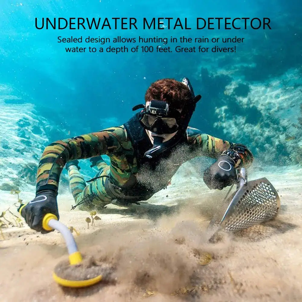 100 Feet Fully Waterproof Metal Detector,Adults, Lightweight Small Gold Finder,Scuba Diving Beach