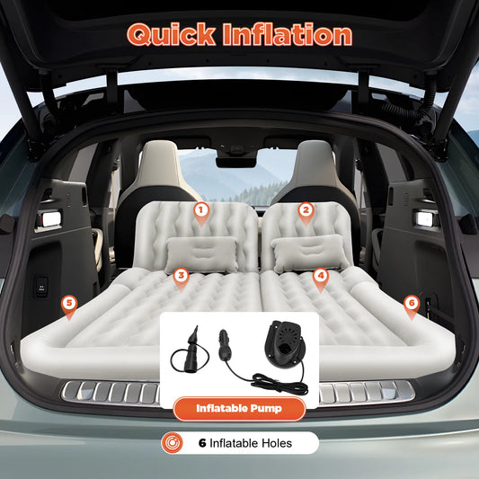 SUV Air Mattress w/ Air Pump, for Trunk, Camping Bed Cushion Travel Back Seat Sleeping Bed
