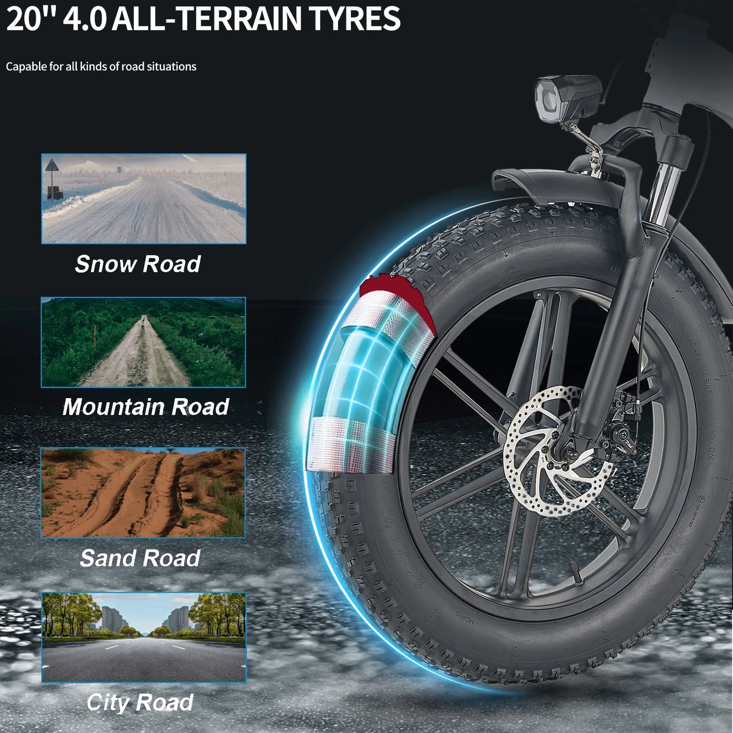 L20 Folding E-Bicycle 1000w Motor 48V Removable Battery ,Adult 20 Inch Fat Tire Foldable E Bike