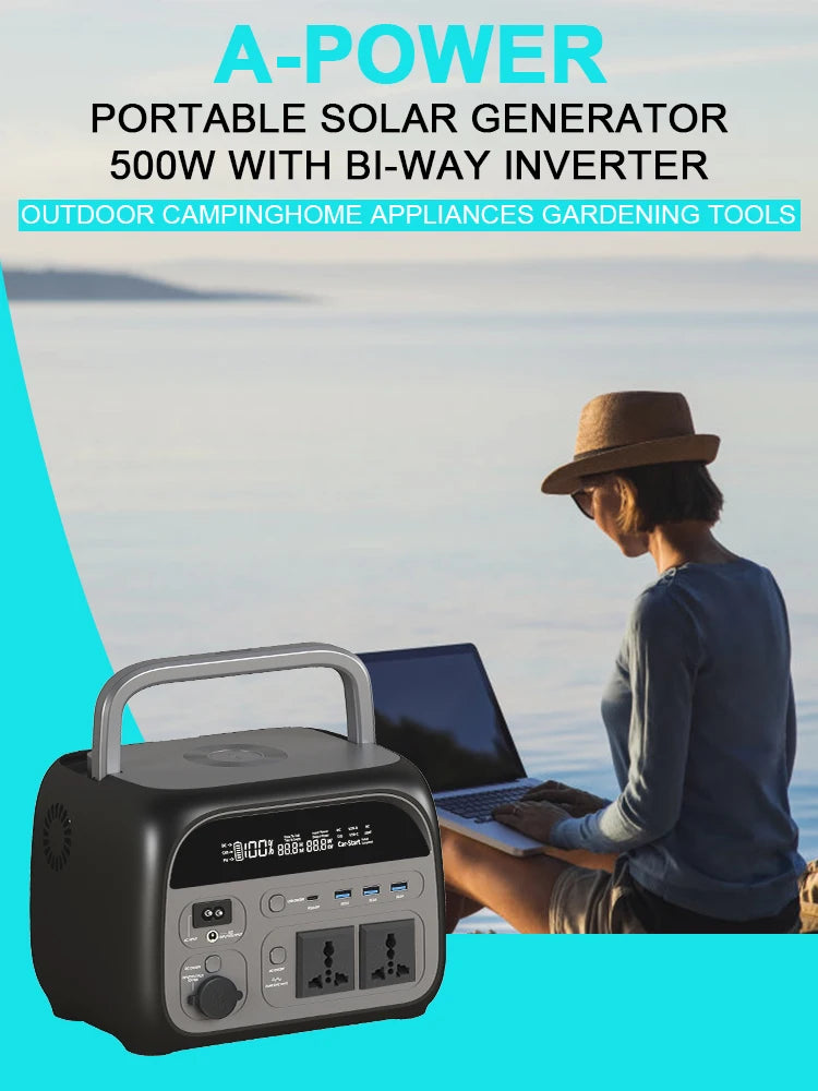 2600W 2048WH Portable Solar Generator 200W ETFE Solar Panel 1000W 500W LifePo4 Power Station