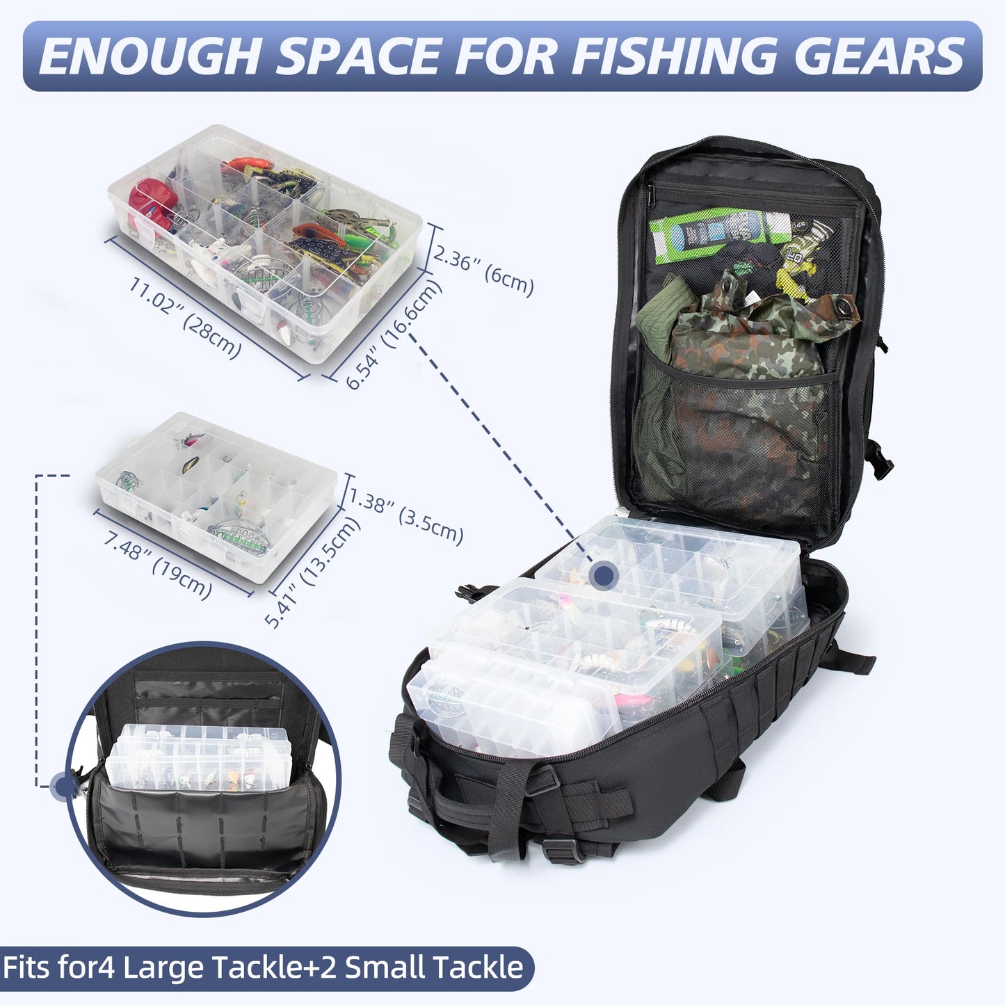 45L Fishing Hunting Bag Tactical Backpack Men's Travel Large Capacity Rucksacks Men Waterproof