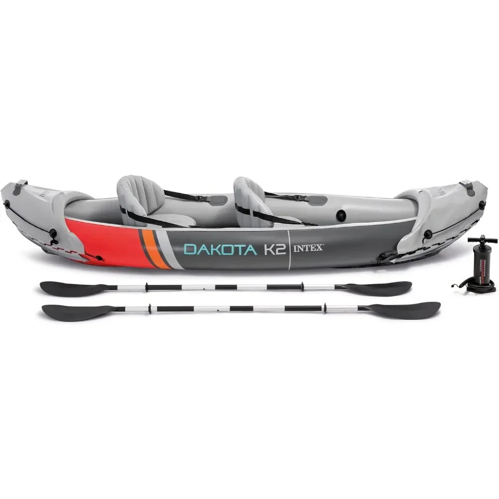 2 Person Inflatable Kayak, Accessory Kit, 86Inch Oars,Air Pump, Carry Bag