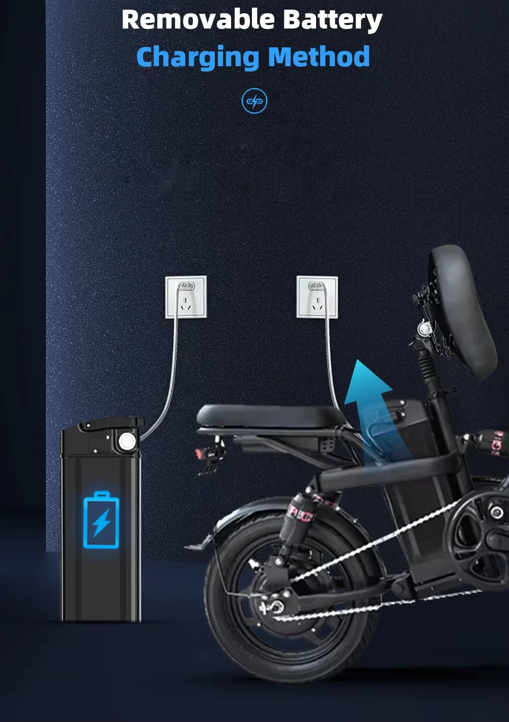14 Inch Foldable Electric Bicycle 400W Motor 48V 30A0H Adult Mini City Commuting EBike