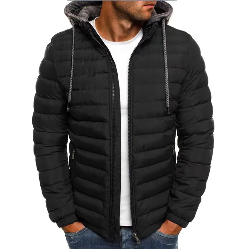 2024 Autumn And Winter Male Loose Overcoat Casual Sportswear Fashion Hooded Warm Zipper Jacket