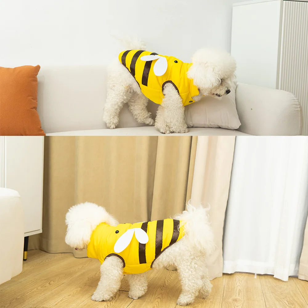 Dog clothes cat clothes bee four seasons warm pet waterproof clothes