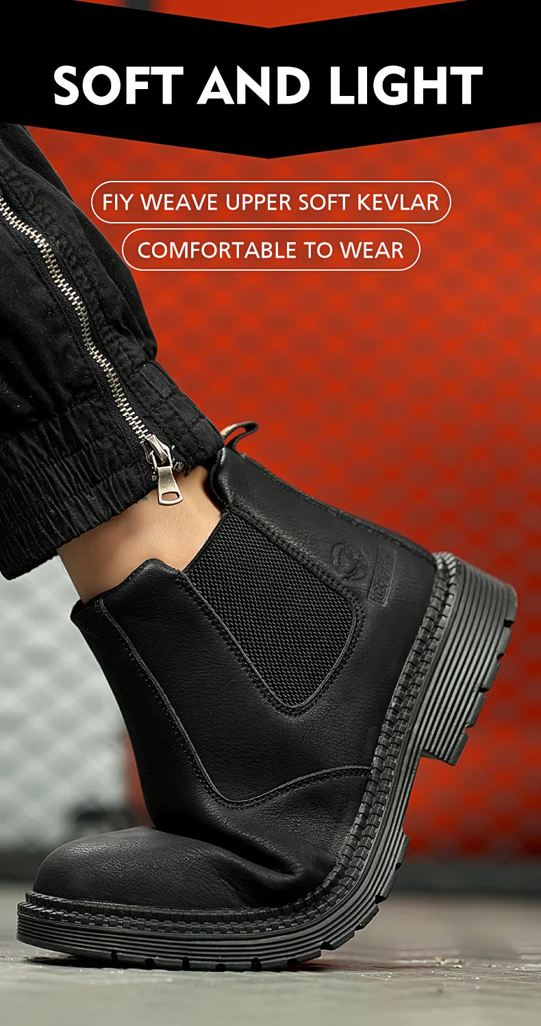 Anti-smash and anti-puncture work shoes high top four seasons safety shoes
