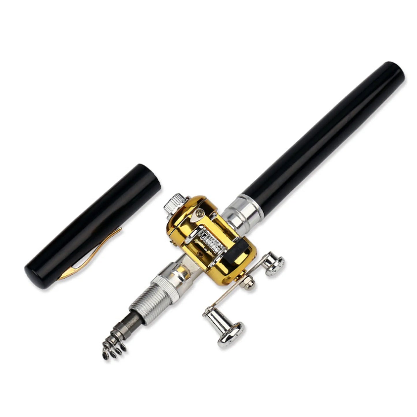 Mini Fishing Rods Pocket Telescopic Aluminium Alloy Lure 1m for Fishing Enthusiast Collectors