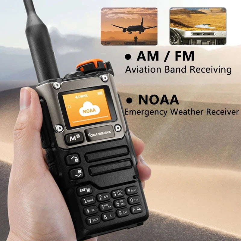 UV-K6 Walkie UVK58 Air Band Radio TyepC Charge UHF VHF DTMF Scrambler NOAA Wireless Frequency 2 Way