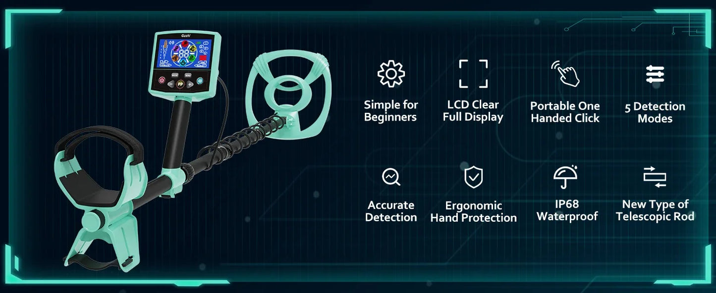 2024 Underground Metal Detector Gold Search Target ID Max Depth PinPointer Waterprf, Locate Model