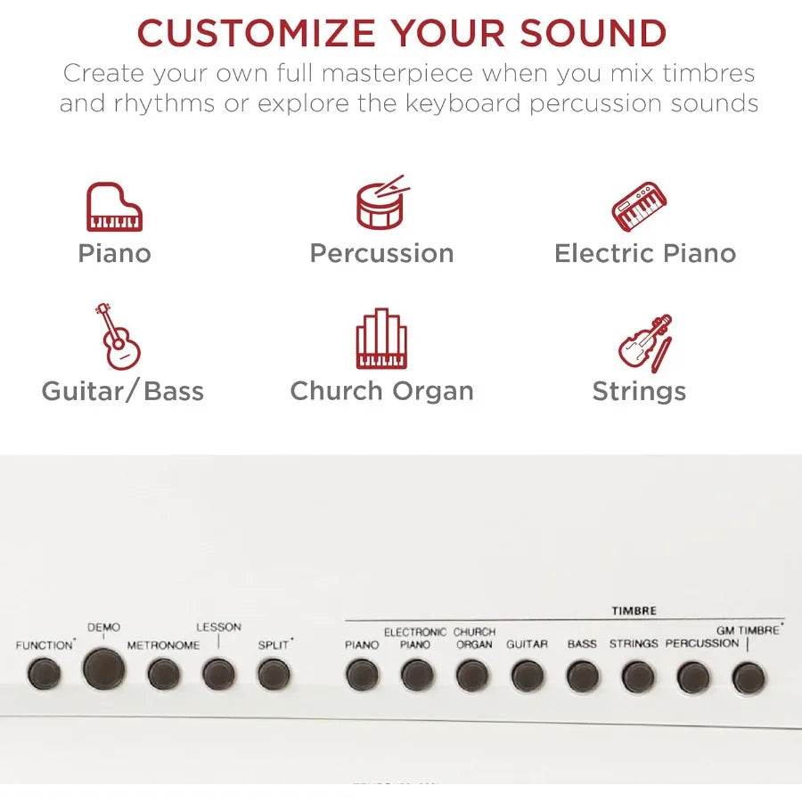 88Key Full Size Digital Piano Electronic All Experience Levels semiWeighted Keys Stand Sustain Pedal